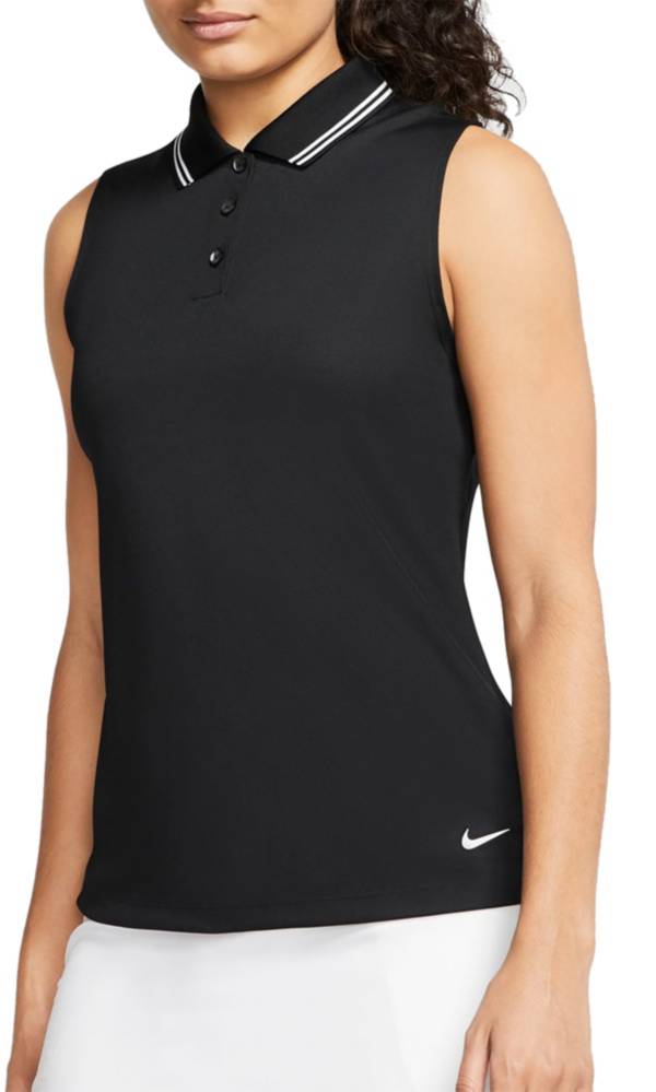 women's nike dri fit sleeveless golf polo