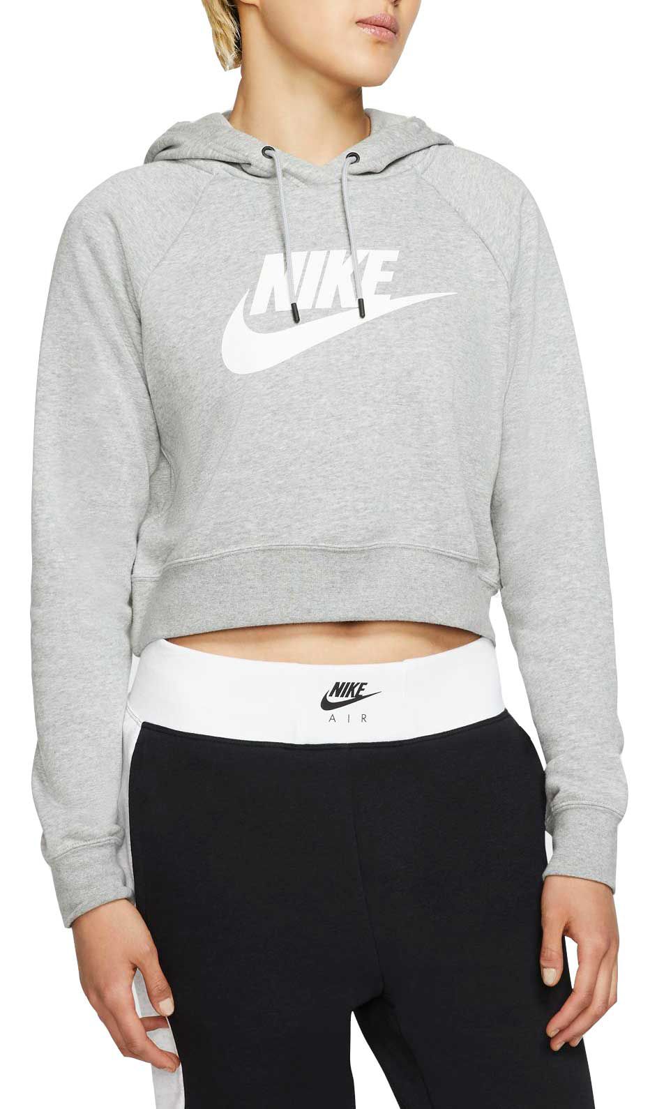 pink nike cropped hoodie