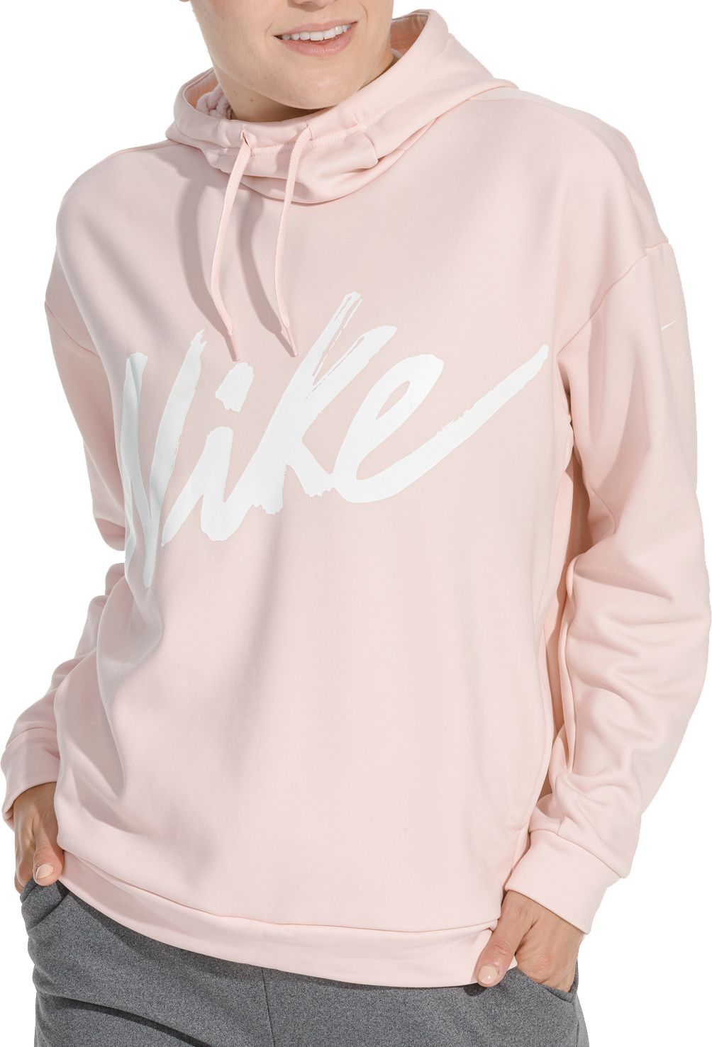 nike therma hoodie pink