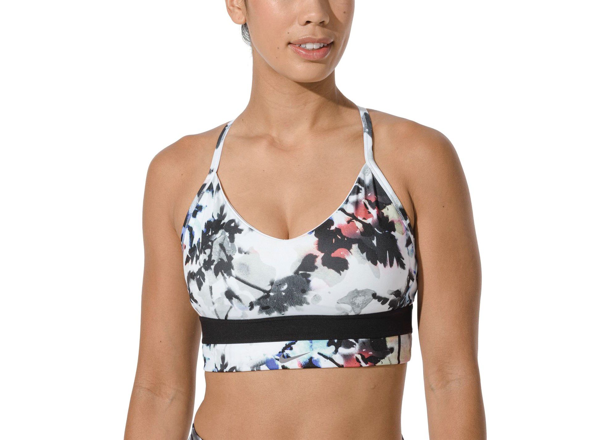 nike white indy sports bra