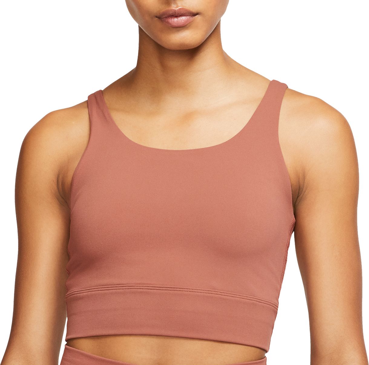 nike yoga luxe crop top in blue grey