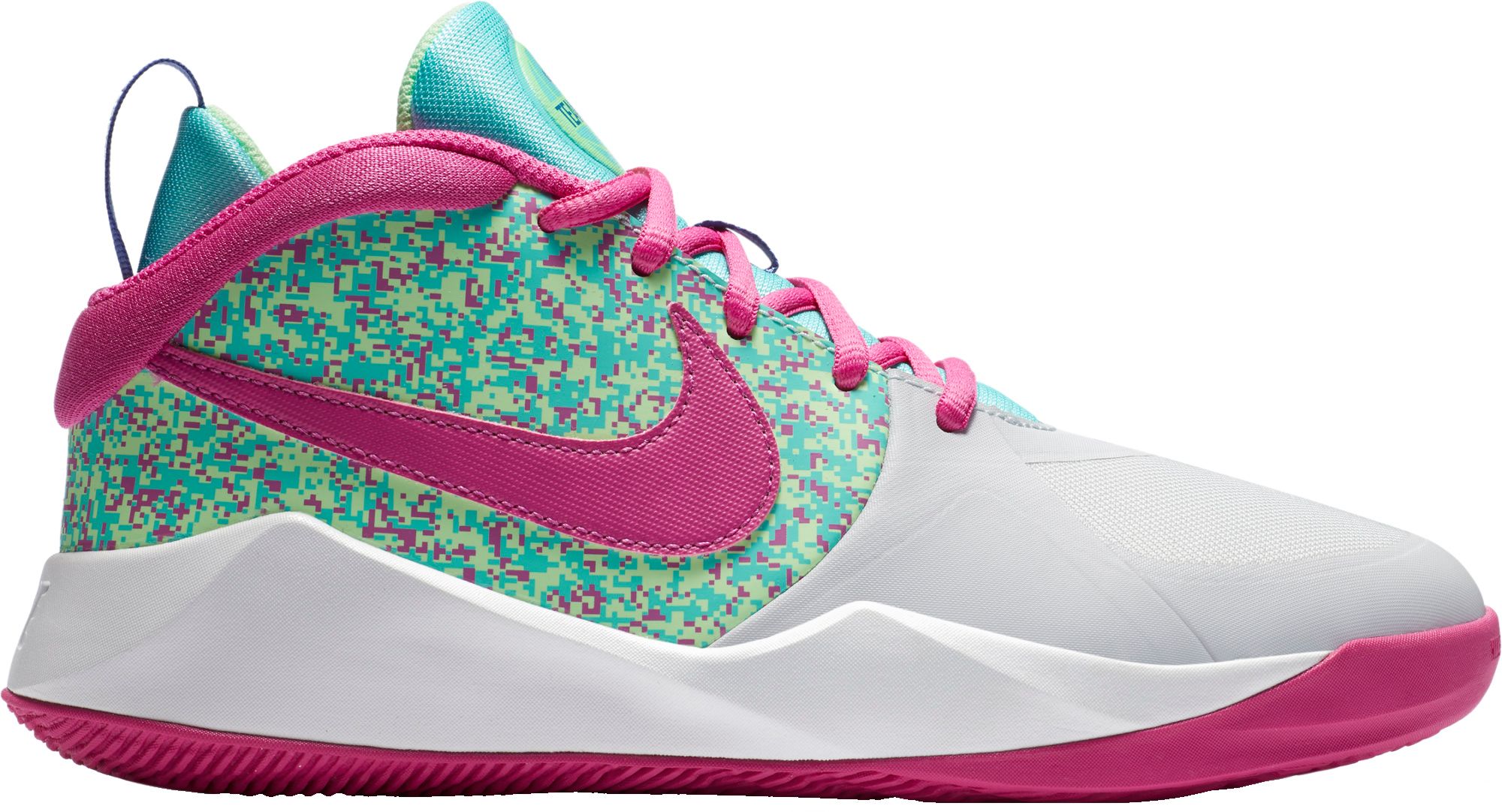 kids pink basketball shoes