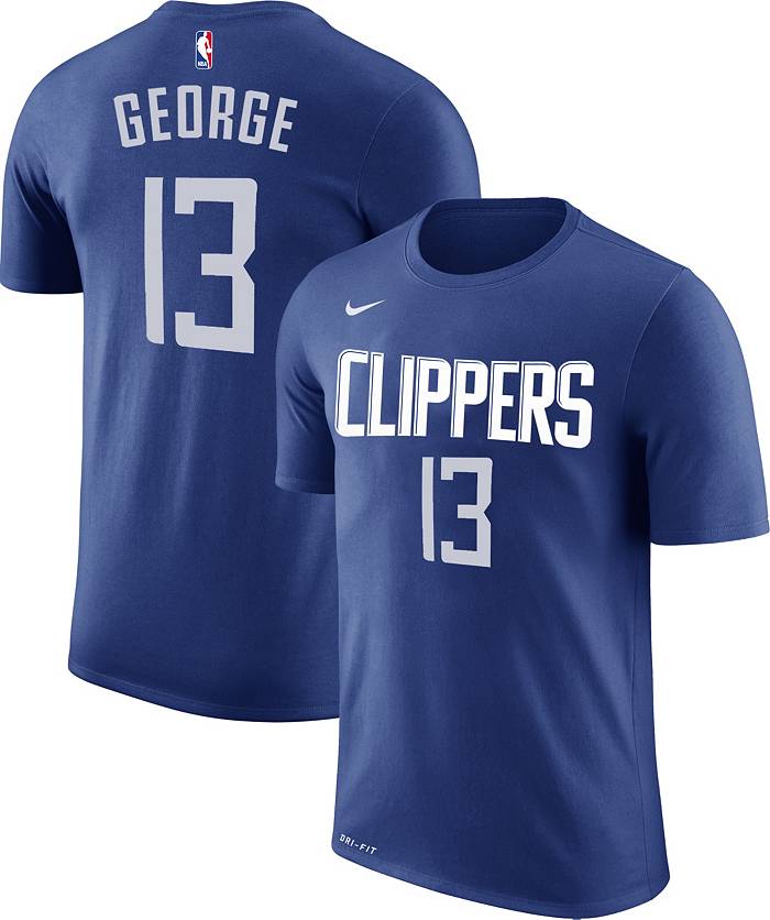 Jordan Men's Los Angeles Clippers Paul George #13 Statement Black T-Shirt