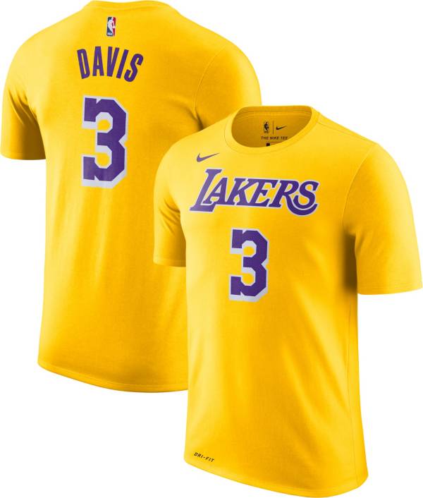 Nike Youth Los Angeles Lakers Anthony Davis #3 Dri-FIT Gold T