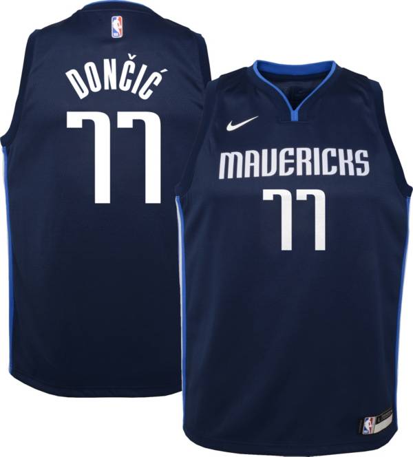 Nike Youth Dallas Mavericks Luka Doncic #77 Navy Dri-FIT ...