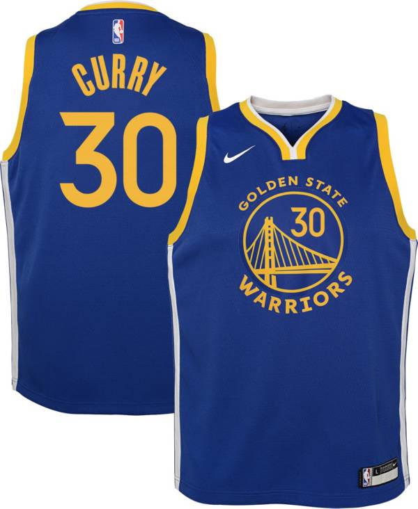 Nike Youth Golden State Warriors Stephen Curry #30 Royal Dri-FIT Swingman Jersey