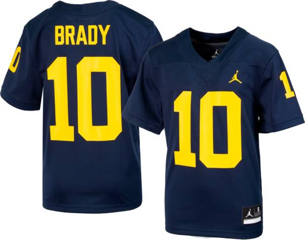 Jordan Youth Tom Brady Michigan Wolverines #10 Blue Replica Football Jersey