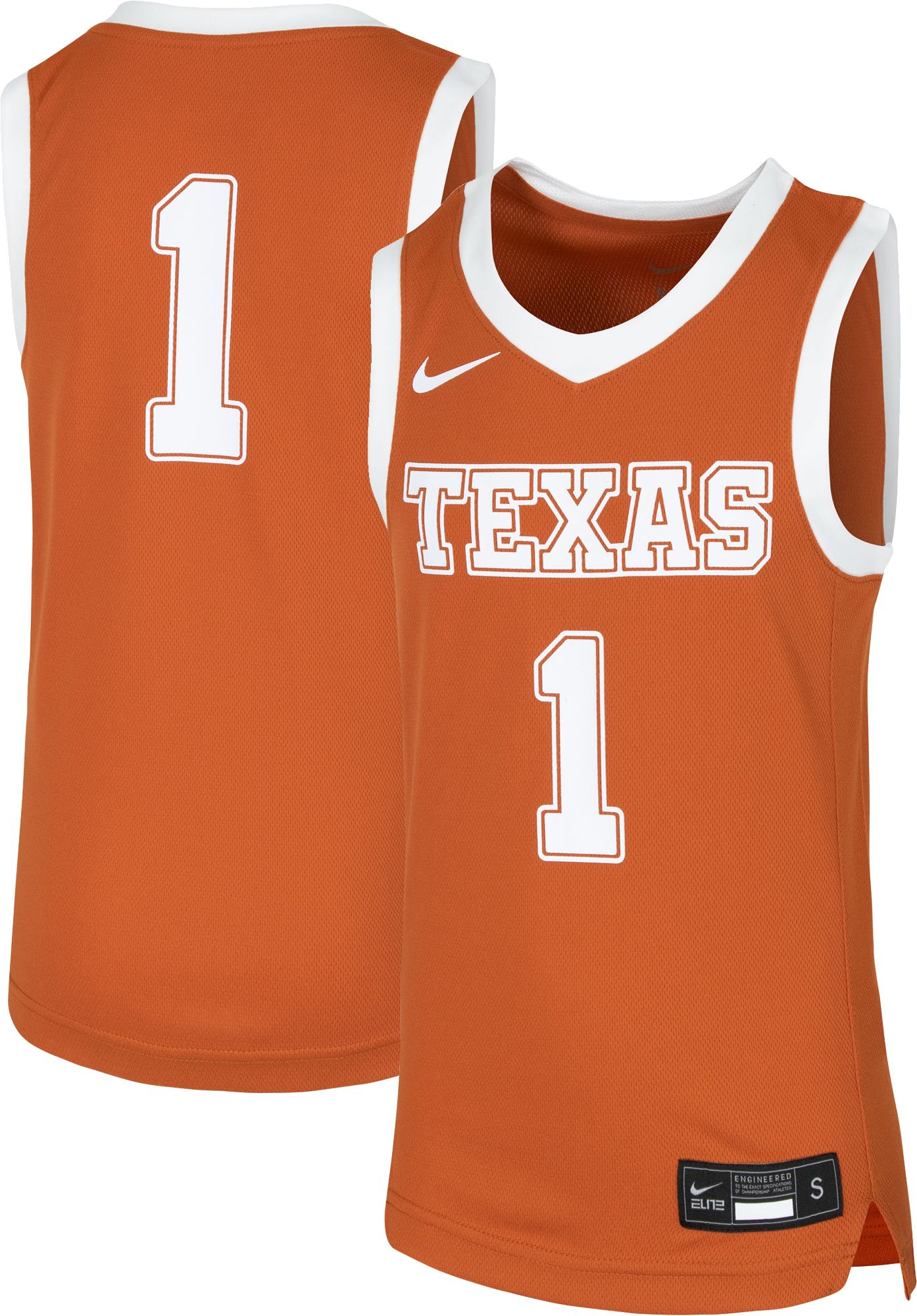 Nike Youth Texas Longhorns #1 Burnt Orange Replica Basketball Jersey product image