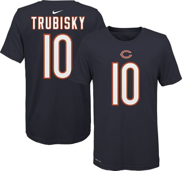 Nike Youth Chicago Bears Mitchell Trubisky #10 Logo Navy T-Shirt