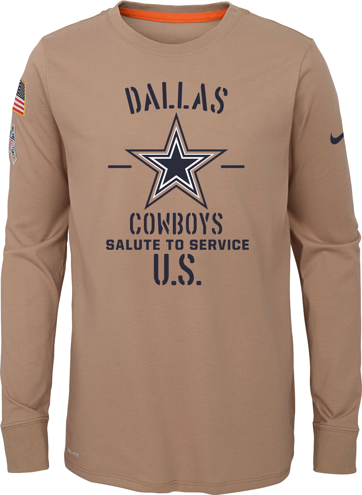 Dallas Cowboys Salute To Service Long Sleeve Shirt on Sale - www