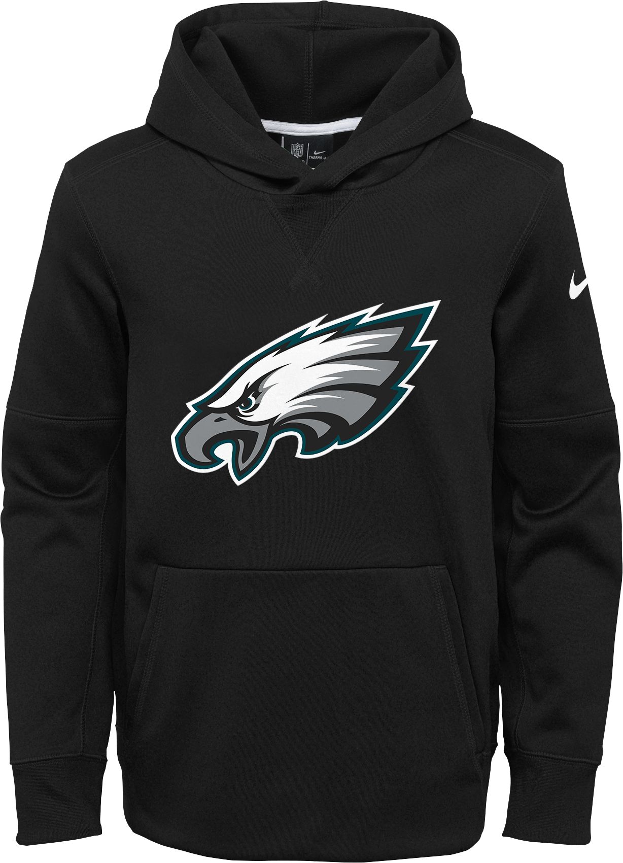 nike men's philadelphia eagles historic logo club black hoodie