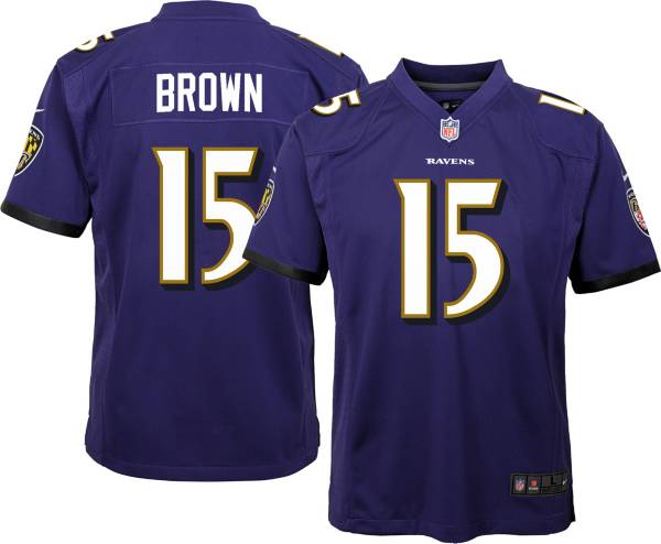 Nike Youth Baltimore Ravens Marquise Brown 15 Purple Game Jersey Dick S Sporting Goods