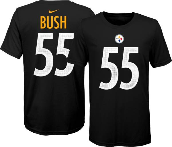 Nike Youth Pittsburgh Steelers Devin Bush #55 Logo Black T-Shirt