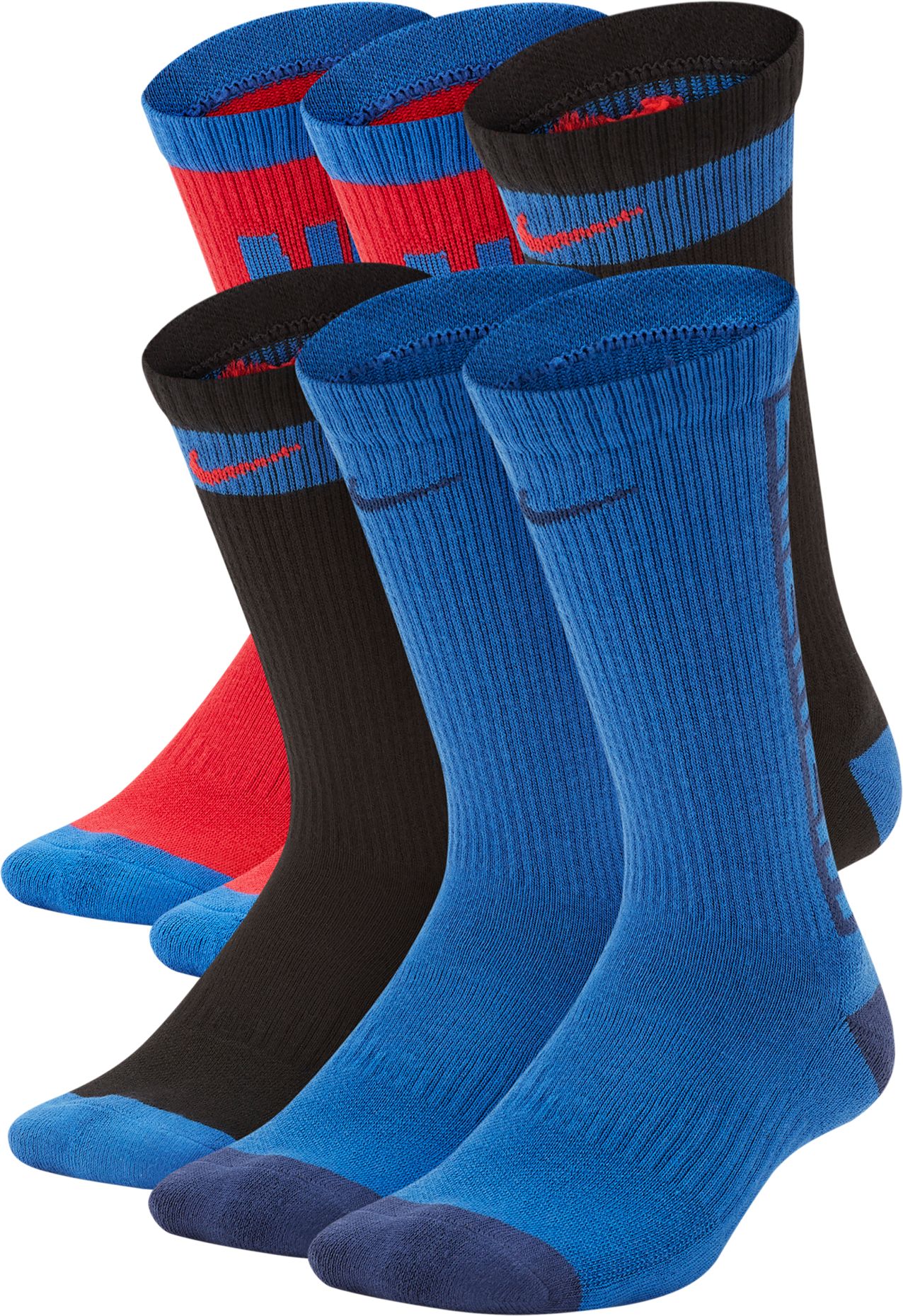 red and blue nike socks