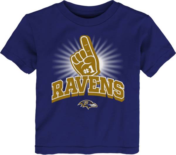 NFL Team Apparel Toddler Baltimore Ravens #1 Fan Purple T-Shirt