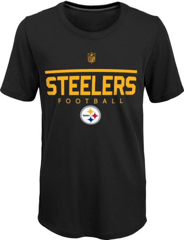 NFL Team Apparel Youth Pittsburgh Steelers Ultra Black T 