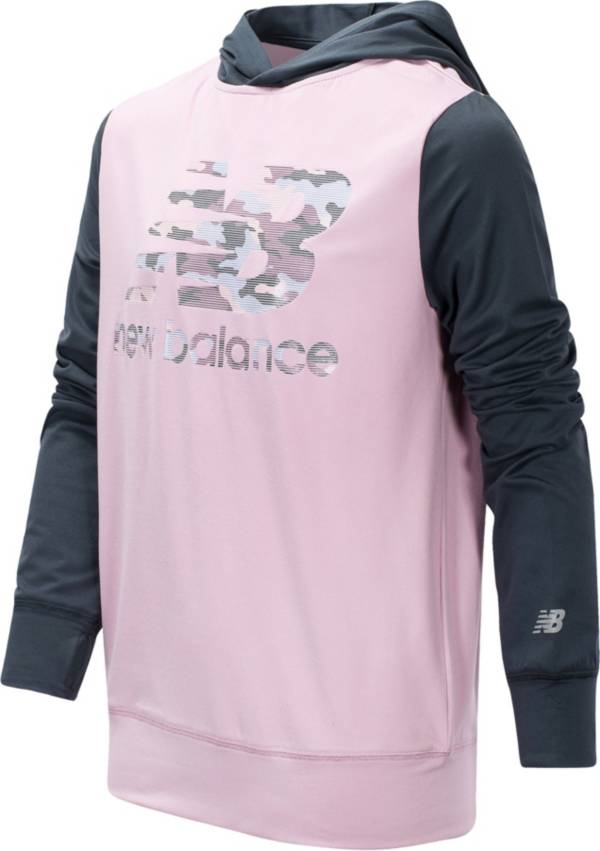 New Balance Little Girls Color Block Logo Hoodie Dick S