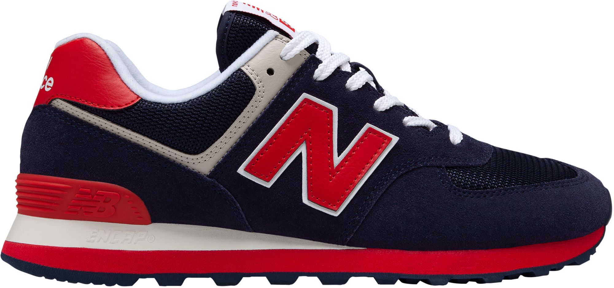 navy and red new balance 574