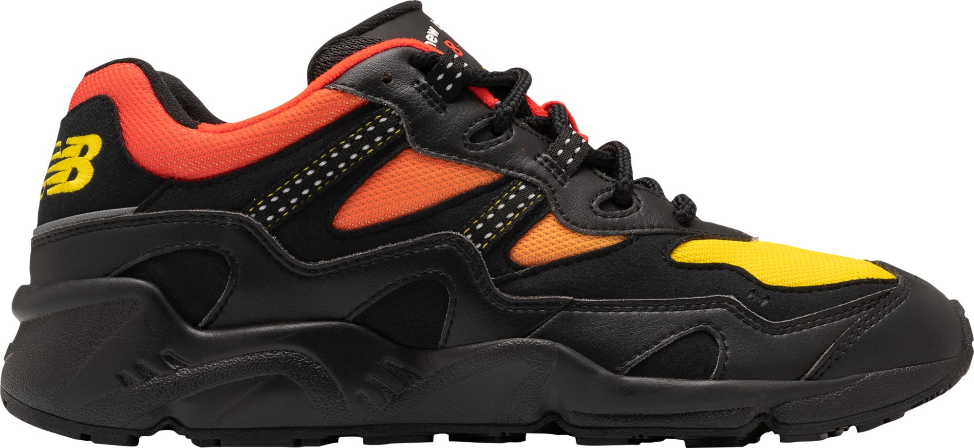 black and orange new balance shoes