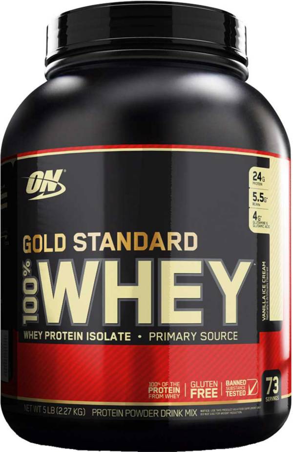 Optimum Nutrition Gold Standard 100% Whey Protein Powder Vanilla Ice Cream 5 lbs. product image