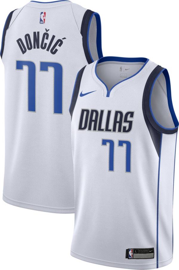 Nike Youth Dallas Mavericks Luka Doncic #77 White Dri-FIT Swingman Jersey