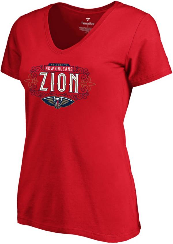 NBA Women's New Orleans Pelicans Zion Williamson “Zion” Red V-Neck T-Shirt