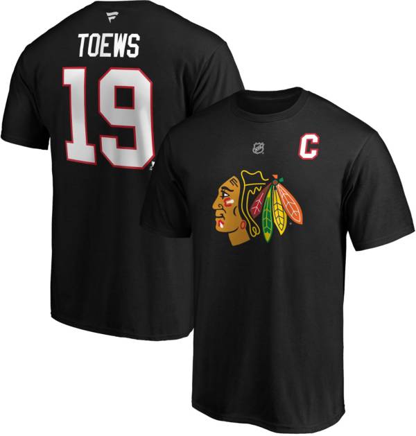 NHL Men s Chicago Blackhawks Jonathan Toews 19 Black Player T