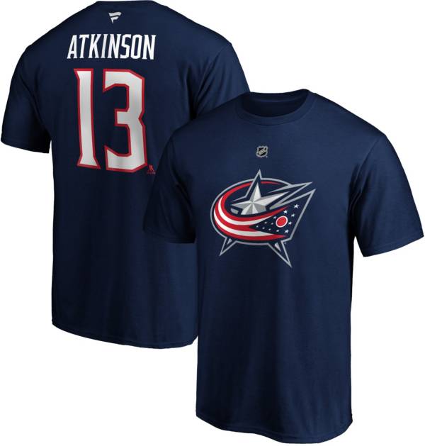 NHL Men's Columbus Blue Jackets Cam Atkinson #13 Navy Player T-Shirt