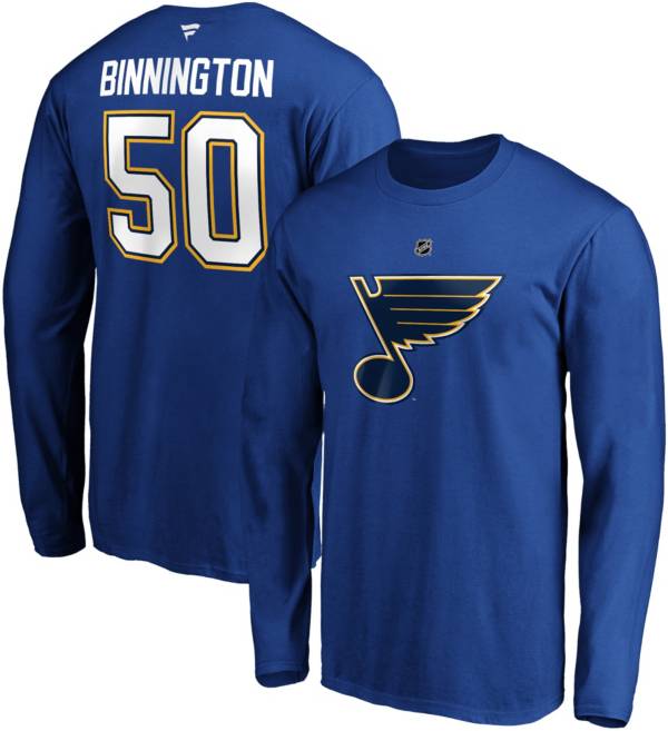 NHL Men&#39;s St. Louis Blues Jordan Binnington #50 Royal Long Sleeve Player Shirt | DICK&#39;S Sporting ...
