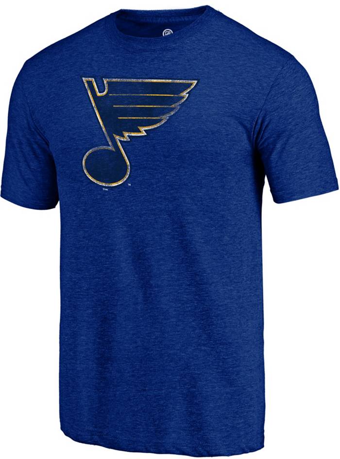 Fanatics Branded NHL St. Louis Blues Team Wordmark Heather Blue Long Sleeve Shirt, Men's, Small