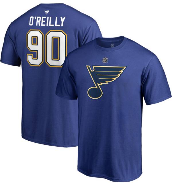 Majestic St. Louis Blues Ryan O'Reilly Men's Authentic Stack Name & Number T-Shirt - Blue