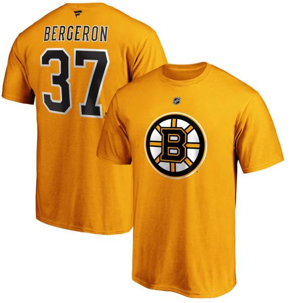 NHL Men's Boston Bruins Patrice Bergeron #37 Gold Player T-Shirt product image