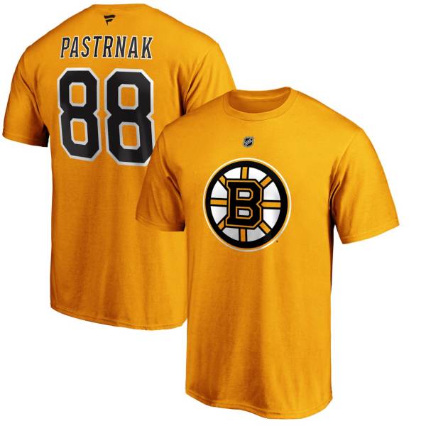 NHL Men's Boston Bruins David Pastrnak #88 Gold Player T-Shirt product image