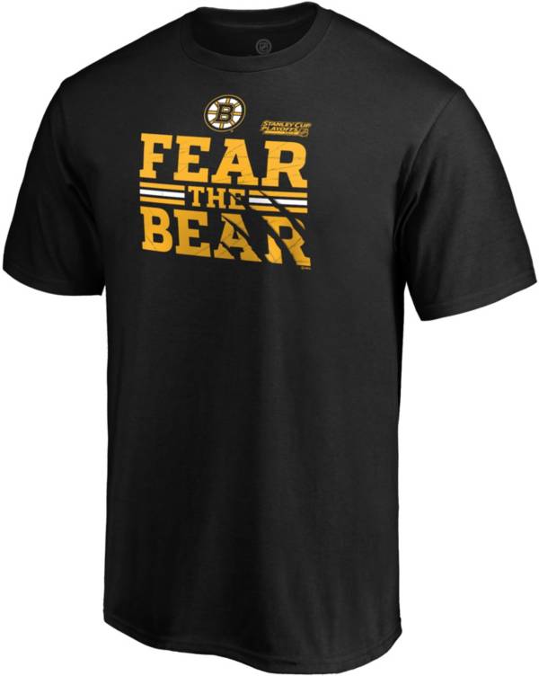 NHL Men's Boston Bruins 2019 NHL Stanley Cup Playoffs 'Fear The Bear' Black T-Shirt