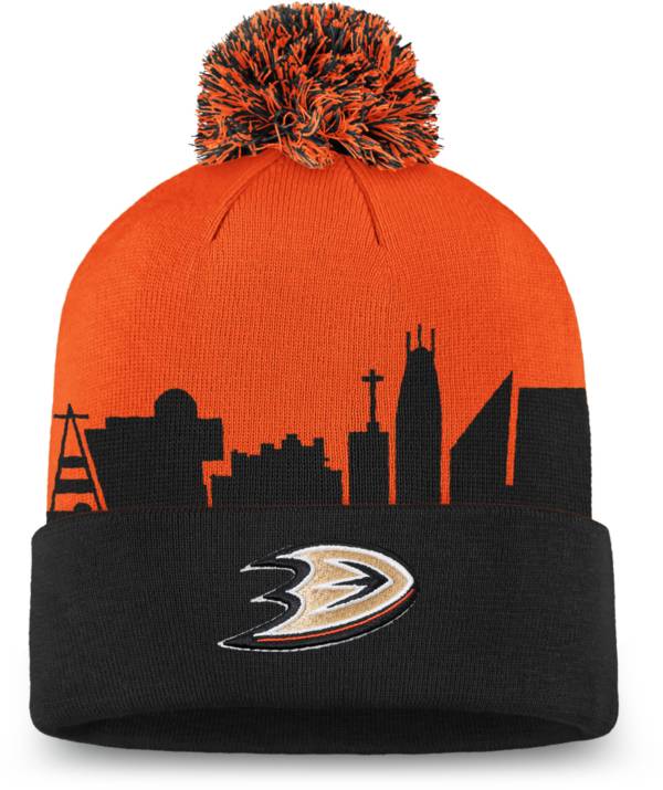 NHL Men's Anaheim Ducks Hometown Black Pom Knit Beanie