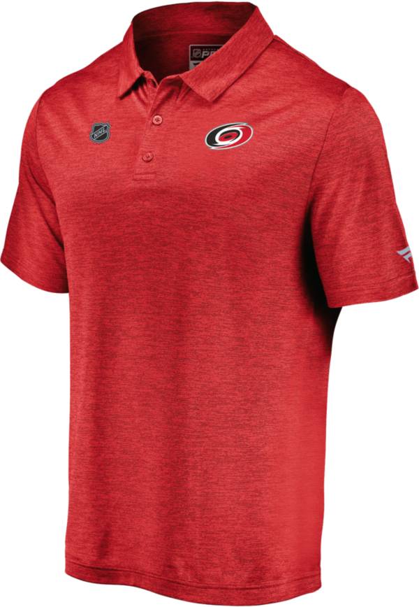 NHL Men's Carolina Hurricanes Authentic Pro Striated Red Polo