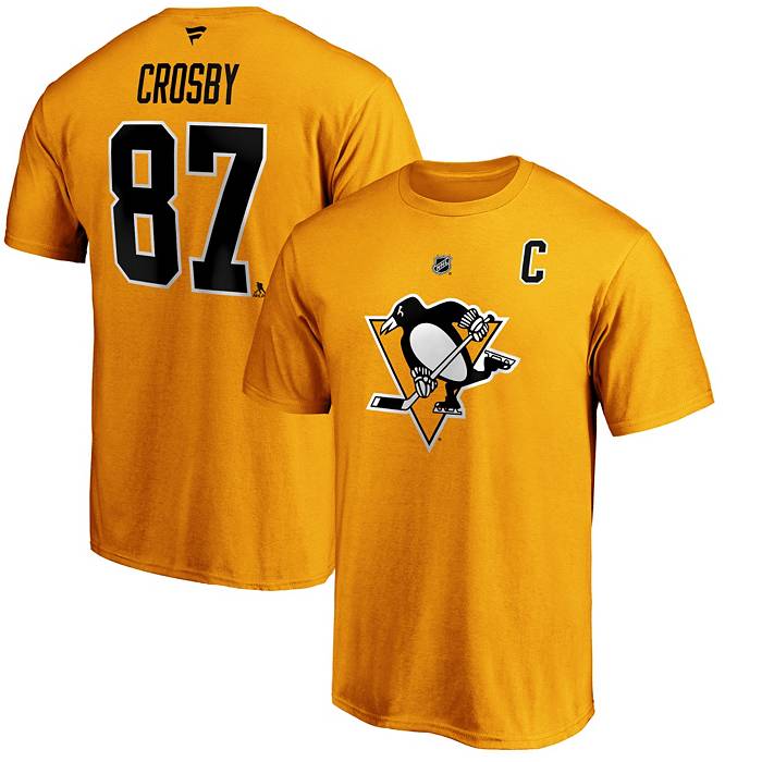 Dick's Sporting Goods NHL Men's Pittsburgh Penguins Sidney Crosby #87 Gold  Player T-Shirt
