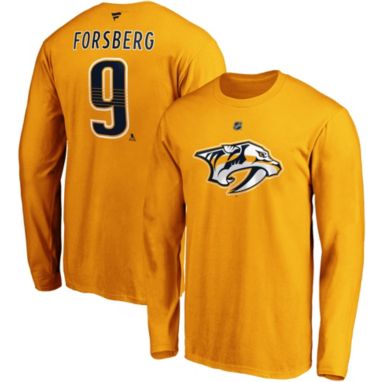 sorry, NHL Men's Nashville Predators Filip Forsberg #9 Gold Long Sleeve Player Shirt is currently out of stock