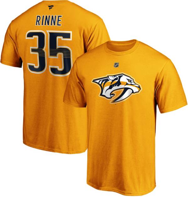 NHL Men's Nashville Predators Pekka Renne #35 Gold Player T-Shirt