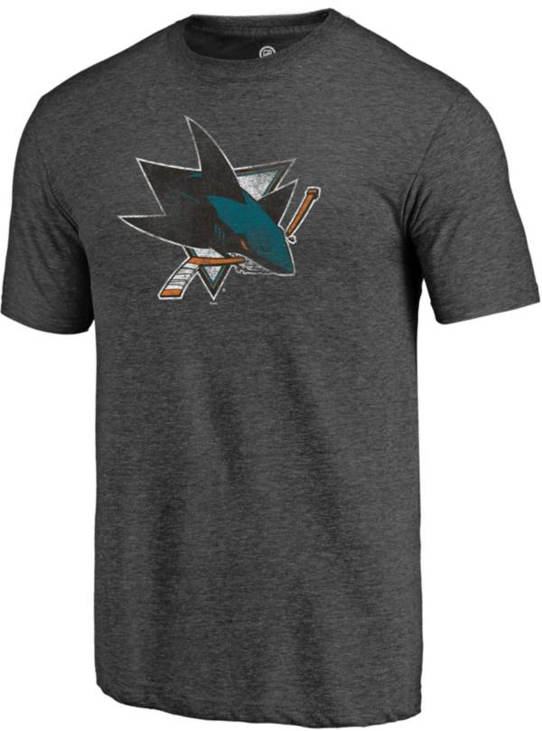 NHL Men's San Jose Sharks Grey Logo Tri-Blend T-Shirt product image
