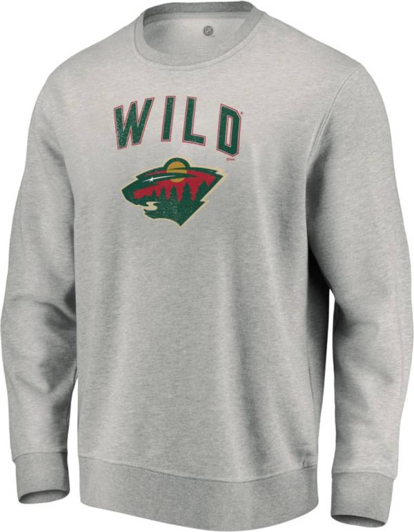 NHL Men's Minnesota Wild Grey Vintage Crew Sweatshirt