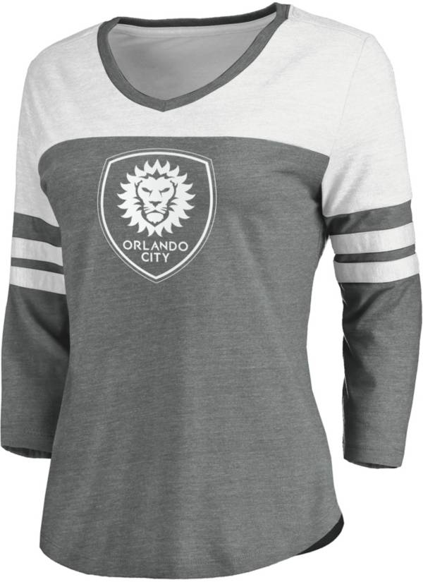 MLS Women's Orlando City Grey Three-Quarter Sleeve T-Shirt