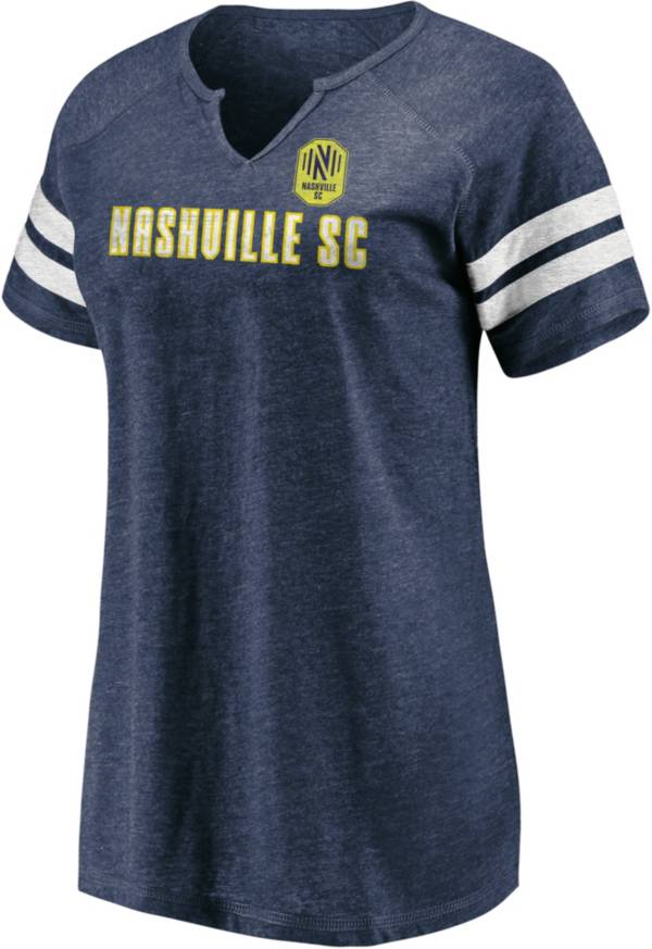 MLS Women's Nashville SC Navy Notch Neck T-Shirt