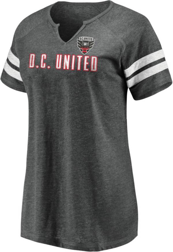 MLS Women's D.C United Grey Notch Neck T-Shirt