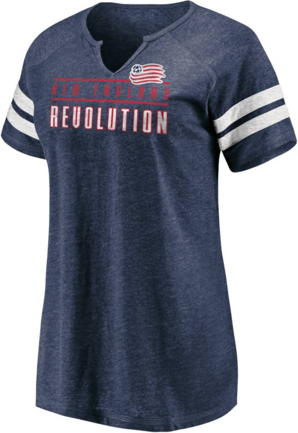 MLS Women's New England Revolution Navy Notch Neck T-Shirt