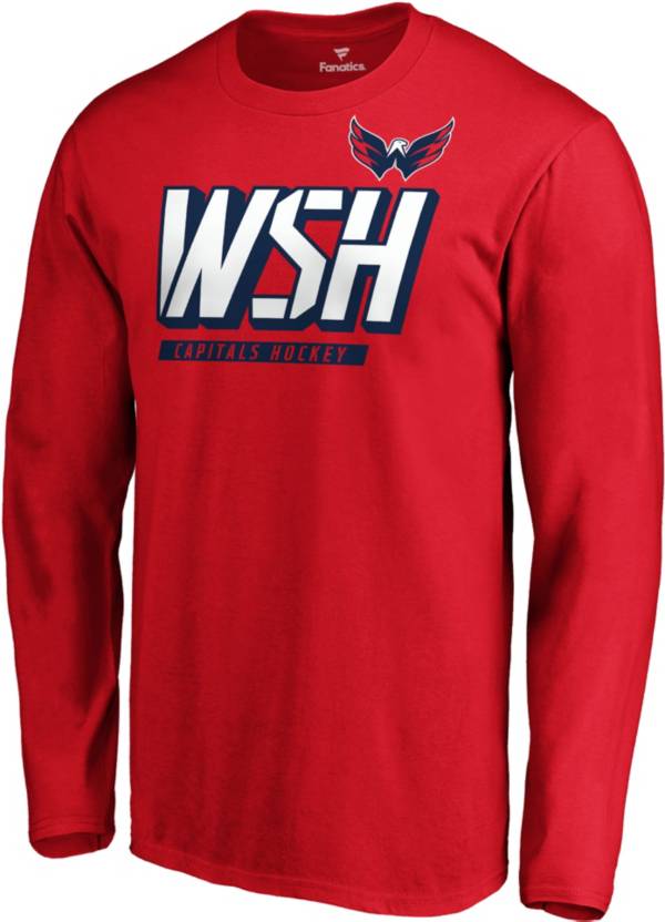 NHL Men's Washington Capitals Tricode Logo Red Long Sleeve T-Shirt