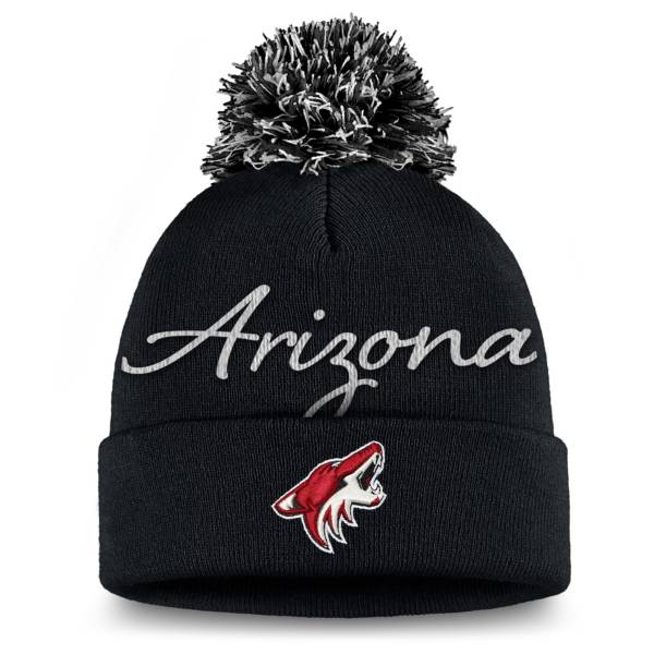 NHL Women's Arizona Coyotes Exclusive Black Pom Knit Beanie