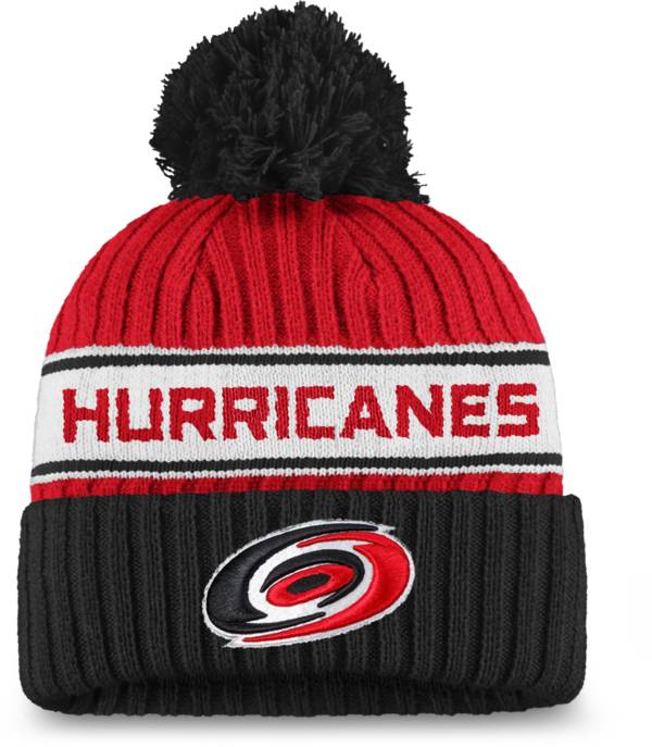 NHL Women's Carolina Hurricanes Authentic Pro Red Pom Knit Beanie