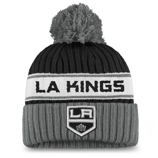 NHL Women's Los Angeles Kings Authentic Pro Black Pom Knit Beanie