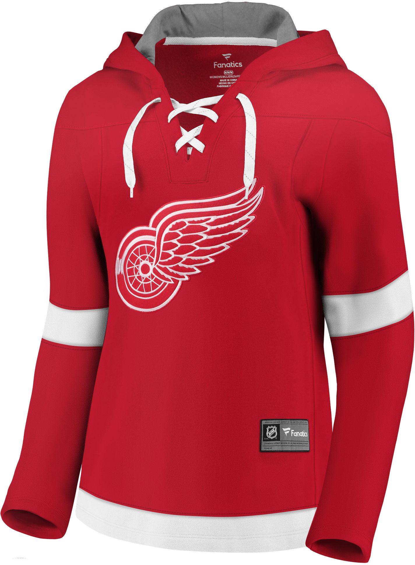 detroit red wings lace up hoodie
